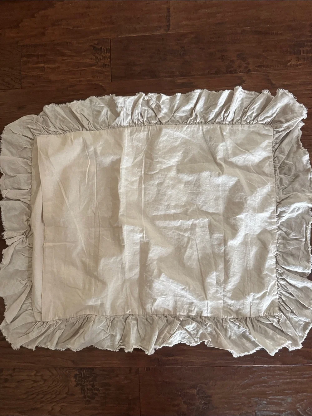 POTTERY BARN BELGIAN FLAX LINEN RUFFLE STANDARD SHAM